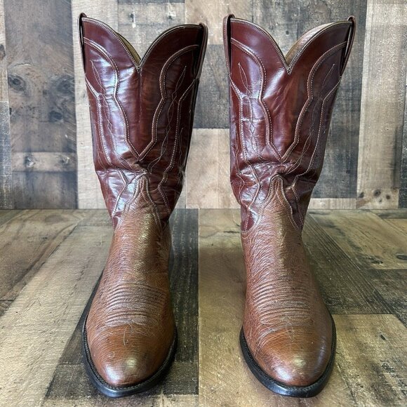 Lucchese Classics D0997 Vintage Smooth Quill Ostrich Cowboy Boots Mens 10.5 D - Picture 6 of 12